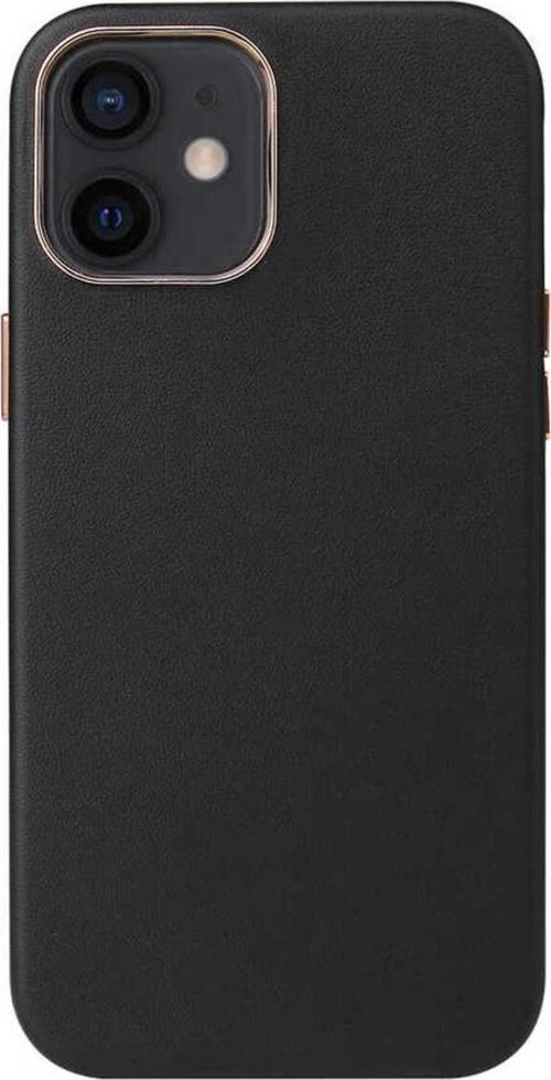 İphone 12 Uyumlu Zore Leathersafe Wireless Kılıf-Siyah