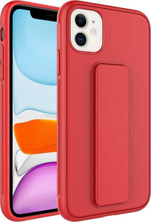 İphone 12 Uyumlu Zore Qstand Kılıf-Kırmızı