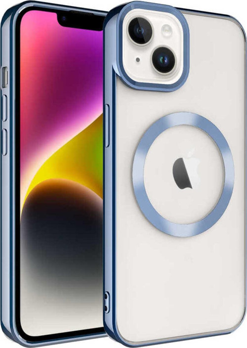 İphone 14 Uyumlu Magsafe Wireless Şarj Özellikli Setro Silikon-Mavi