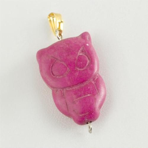 Baykuş Turkuaz Doğaltaş Kolye Ucu