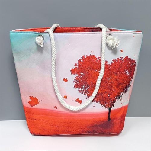 Kalp Desenli Plaj Çantası