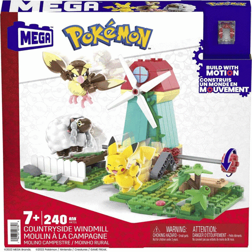 HKT21 MEGA Pokemon - Yel Değirmeni Kasabası Seti - Mattel Kız Erkek Çocuk Oyuncak Eğitici Oyuncaklar