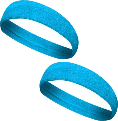 2 Adet Sporcu Havlu Kafa Bandı Alın Ter Bandı Headband Turkuaz
