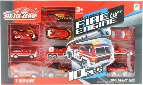 10'lu Die Cast Metal İtfaiye Araçları Seti Kız Erkek Çocuk Oyuncak Eğitici Oyuncaklar
