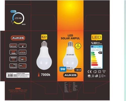 Dc 12V-24V Led Ampul 9 W E 27 Duy Beyaz Işık 810 Lümen Solar Ampul