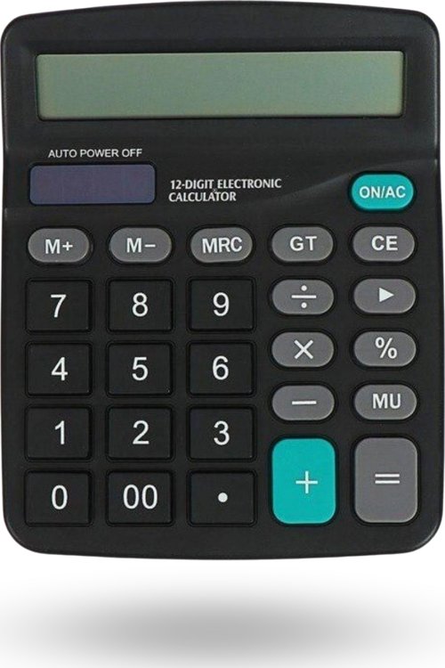 Büro Ev Ofis için Pilli 12 Haneli Geniş LCD Ekran Masaüstü Hesap Makinesi