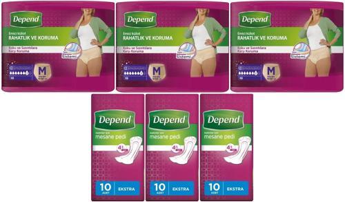Emici Külot Lohusa Pedi M- Medium - Kadın (10 Lu) + Mesane Pedi Kadın Ekstra (10 Lu) 6 Lı Set