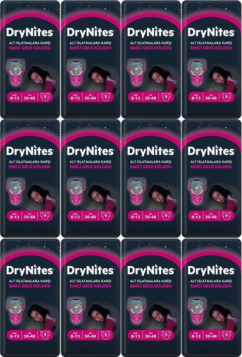 Emici Gece Külodu/Külot Bez Kız 8-13 Yaş 30-48KG Large 108 Adet 12PK*9 AltIslatmalara Karşı