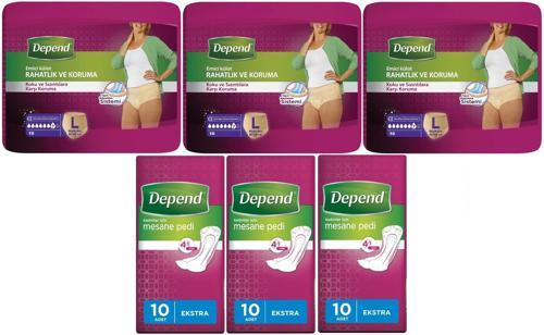 Emici Külot Lohusa Pedi Large - Büyük Kadın (10 Lu)+Mesane Pedi Kadın Ekstra (10 Lu) 6 Lı Set
