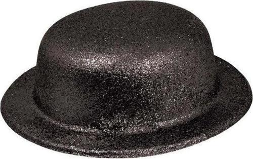 Nessiworld   Siyah Renk Yuvarlak Simli Plastik Parti Şapkası