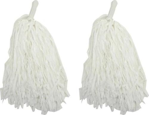 NessiWorld 1 Çift ( 2 Adet ) Beyaz Renk 23 Nisan Gösteri Ponponu