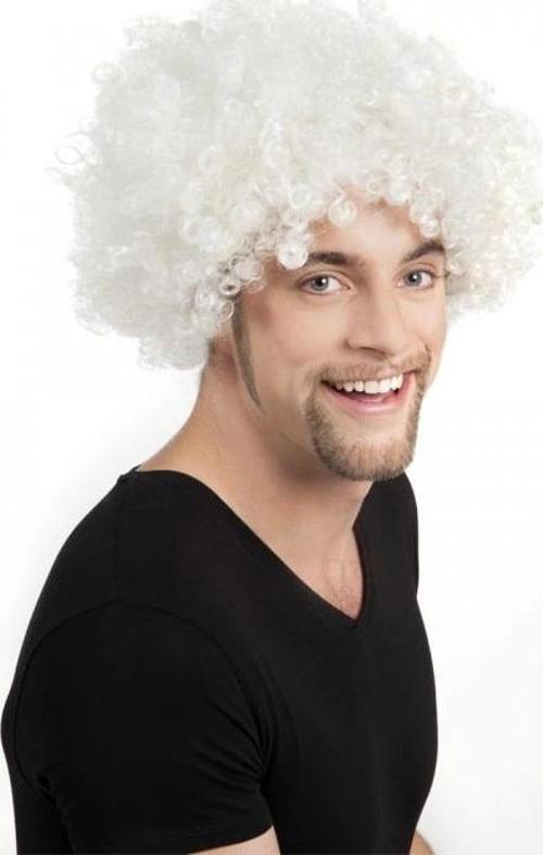 NessiWorld Beyaz Renk Kıvırcık Afro Bonus Peruk