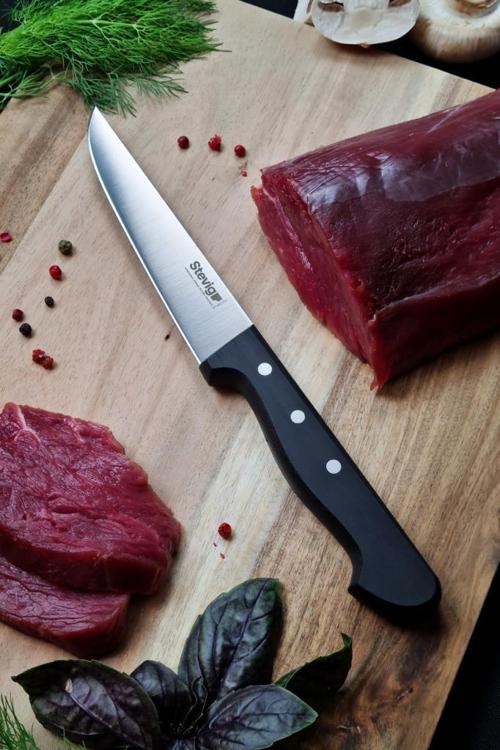 Pro Mutfak ve Et Bıçağı Siyah 13 cm ST-400.011