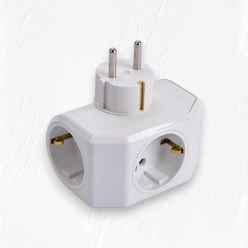 Yonca Plus Beyaz Üçlü Topraklı Priz