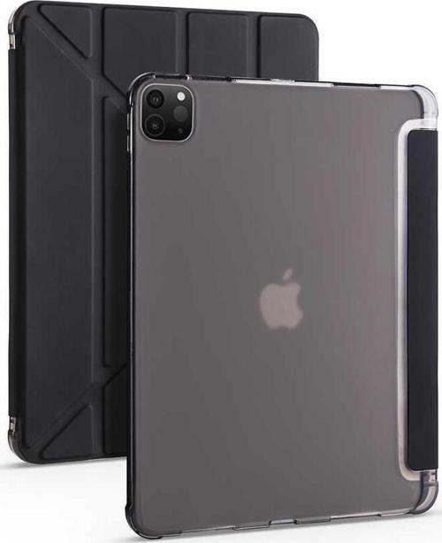 Apple iPad Pro 12.9 2021 (5.Nesil) Uyumlu Kalemlikli Premium Standlı Katlanabilir Uyku Modu Özellikli Tablet Kılıfı