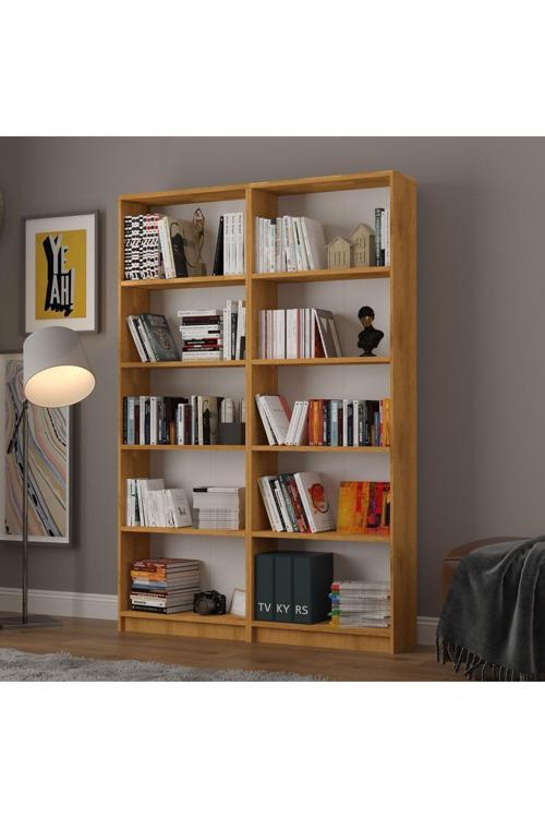 5 Raflı (5 BÖLMELİ) 2 Modüllü Kitaplık Çalışma Odası Ofis Modern Dekoratif Kitaplık