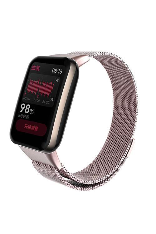 Xiaomi Mi Band 7 Pro Zore Krd-01 Metal Kordon-Pembe