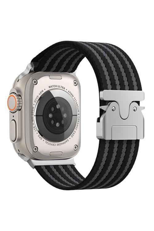 Watch 49Mm Zore Krd-133 Naylon Kumaş Hasır Örgülü Kordon - Siyah