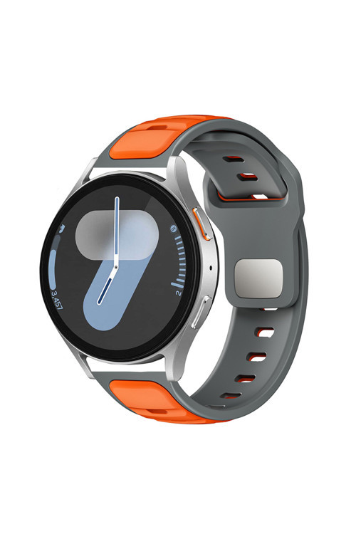 Redmi Watch 5 Active Zore Krd-135 22Mm Silikon Kordon Strap Kayış - Gri-Turuncu