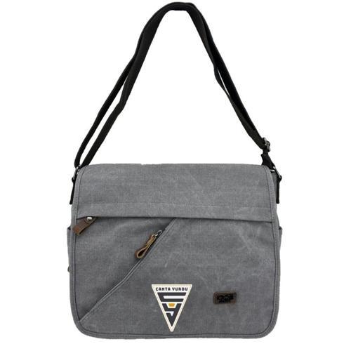 Ççs London 31472 Kanvas Postacı Çanta Evrak Çantası Gri