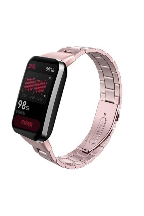 Xiaomi Mi Band 7 Pro Krd-04 Metal Kordon-Pembe