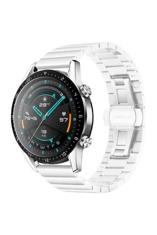 Galaxy Watch 46Mm (22Mm) Uyumlu Krd-16 Metal Zore Kordon-Beyaz