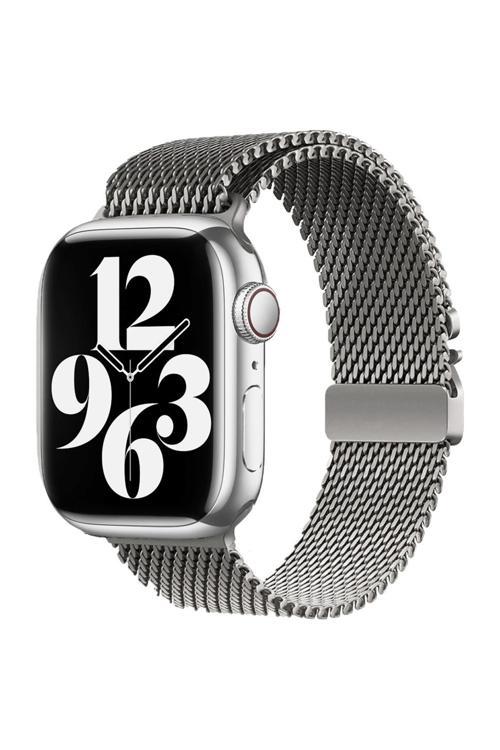 Watch 10 42Mm Uyumlu Zore Krd-121 Metal Hasır Kordon-Gri