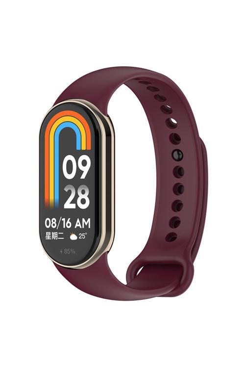 Xiaomi Mi Band 9 Serisi Klasik Kordon Silikon Strap Kayış-Koyu Kırmızı