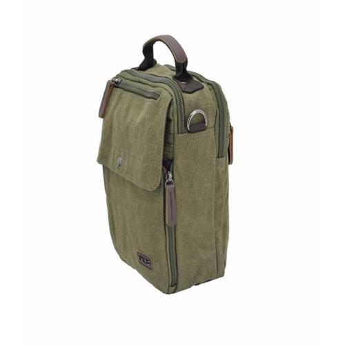 Kanvas Fonksiyonel Postacı Omuz ve El  Çantası Yeşil