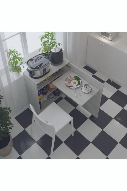 Mutfak Fonksiyonel Kiler Dolabı Katlanır Masa