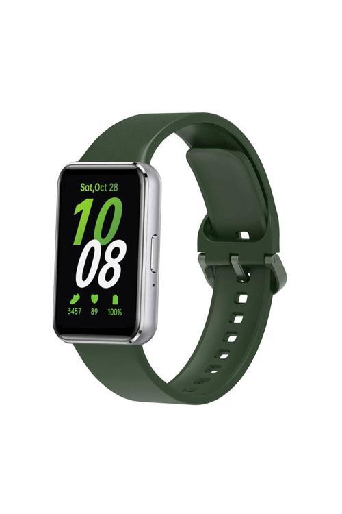 Galaxy Fit 3 Silikon Kordon Zore Krd-110 Strap Kayış-Koyu Yeşil