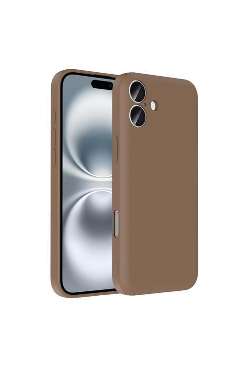 İphone 16 Kılıf Kamera Korumalı Kartlık Hazneli Kth Vitra Kapak - Kahverengi