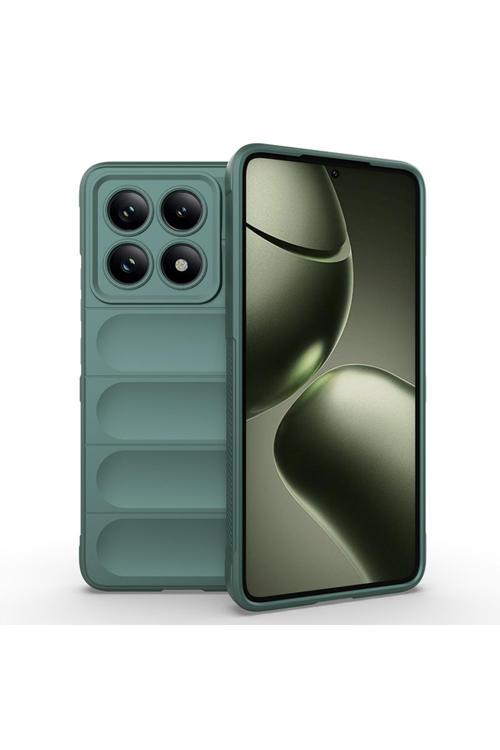 14T Kılıf Esnek Tpu Oyuklu Arka Yüzey Tasarımlı Kth Etnik Silikon Kapak - Koyu Yeşil