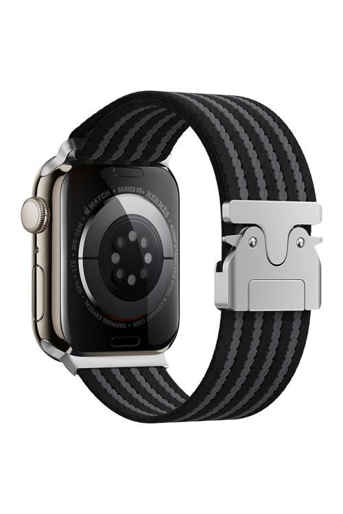 Watch 44Mm Krd-133 Naylon Kumaş Hasır Örgülü Kordon - Siyah