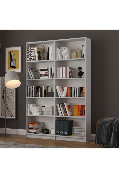 5 Raflı (5 BÖLMELİ) 2 Modüllü Kitaplık Çalışma Odası Ofis Modern Dekoratif Kitaplık