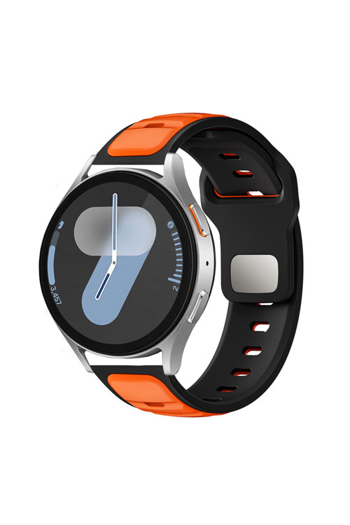 Redmi Watch 5 Active Zore Krd-135 22Mm Silikon Kordon Strap Kayış - Siyah-Turuncu