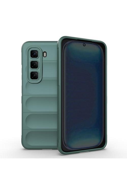 İnfinix Hot 50 Pro 4G Kılıf Esnek Tpu Oyuklu Arka Yüzey Tasarımlı Kth Etnik Silikon Kapak - Koyu Ye