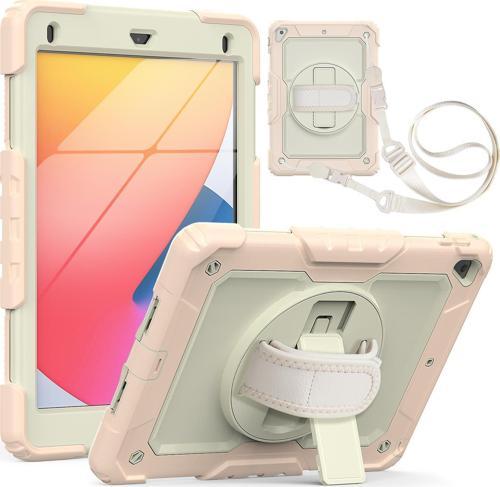 iPad 2017/2018 9.7" Strap,Kalemlikli,Ekran Korumalı Tablet Kılıfı Darbeyi Savar Askılı 360° Kılıf