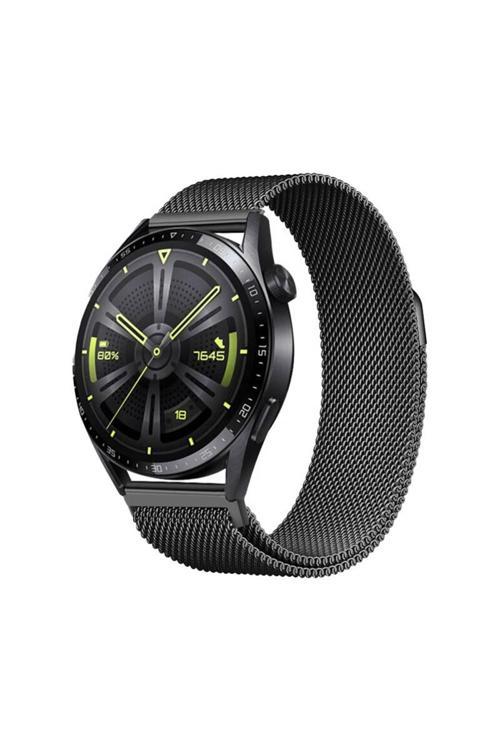 Xiaomi Amazfit Pace Zore Band-12 22Mm Metal Hasır Kordon-Siyah