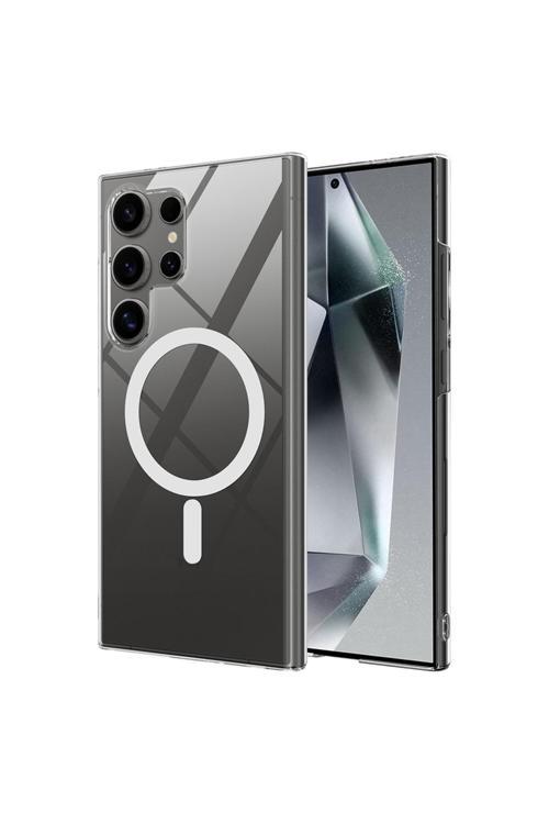 Galaxy S25 Ultra Uyumlu Kılıf Kamera Korumalı Magsafe Sert Pc Zore Porto Kapak-Şeffaf