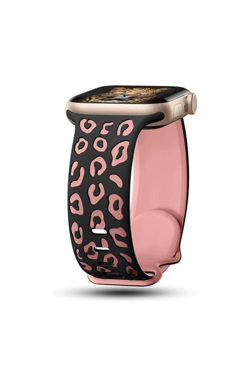 Watch 44Mm Zyl Krd-140 Silikon Kordon Strap Kayış - Siyah-Pembe