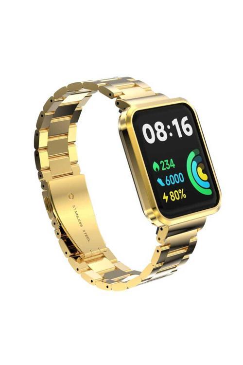 Xiaomi Redmi Watch 2 Lite Uyumlu Krd-60 Metal Zore Kordon-Gold