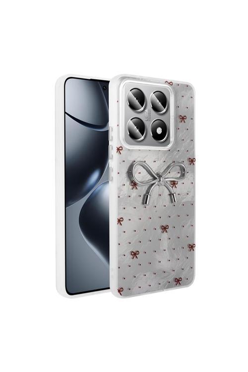 14T Pro Kılıf Kamera Korumalı Figürlü Zore Ponti Silikon Kapak - Açık Mavi