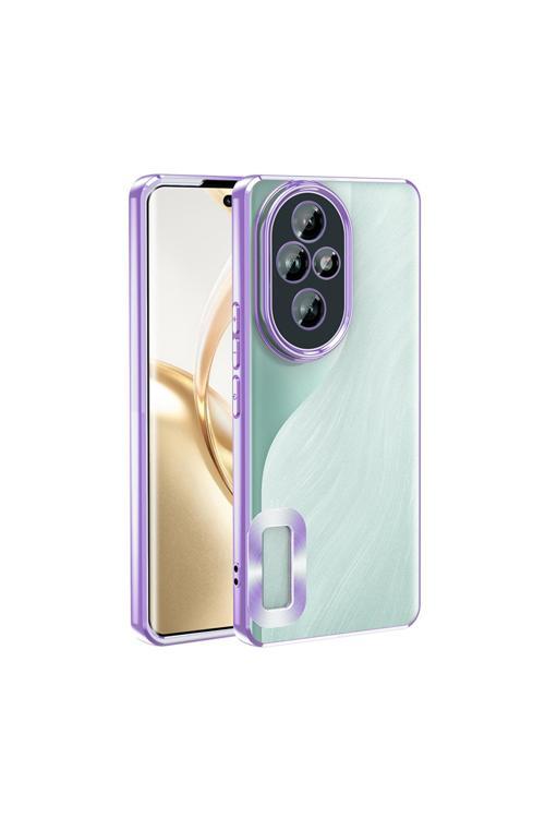 Honor 200 Pro Kılıf Kamera Korumalı Logo Gösteren Zore Omega Kapak - Lila