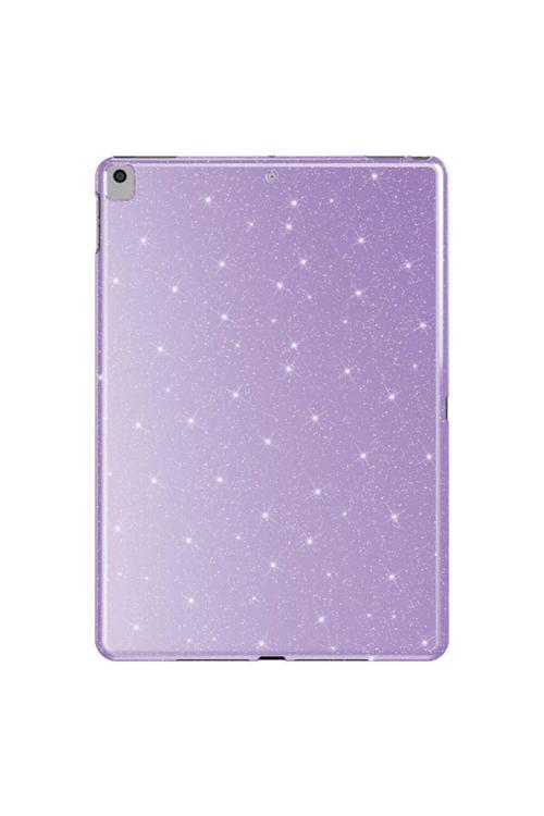 Apple İpad 10.2 2021 (9.Nesil) Simli Parlak Görünümlü Uyumlu Zore Tablet Koton Kılıf-Lila
