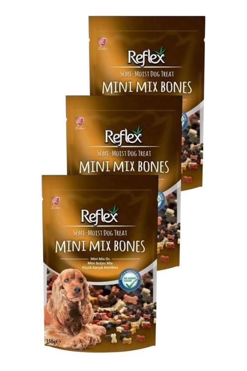 Semi Moist Küçük Karışık Kemikler Yarı Yumuşak Köpek Ödül Maması 150 gr Üçlü Paket