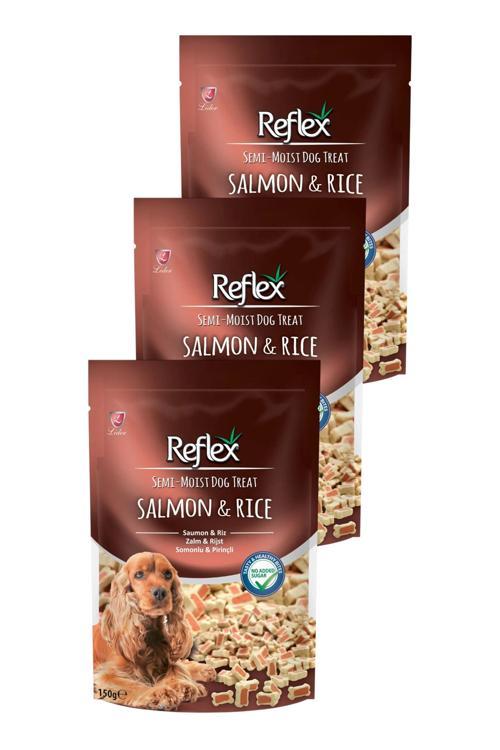 Semi Moist Somonlu Ve Pirinçli Köpek Ödül Maması 150 gr Üçlü Paket