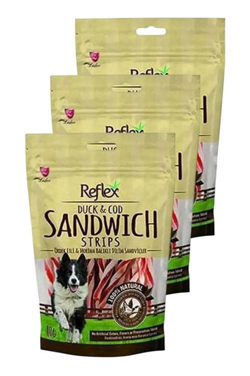 Ördekli Morina Balıklı Sandiviç Çubuk Köpek Ödül Maması 80gr Üçlü Paket