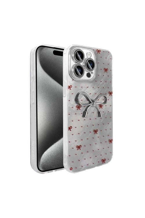 İphone 15 Pro Max Kılıf Kamera Korumalı Figürlü Zore Ponti Silikon Kapak - Açık Mavi