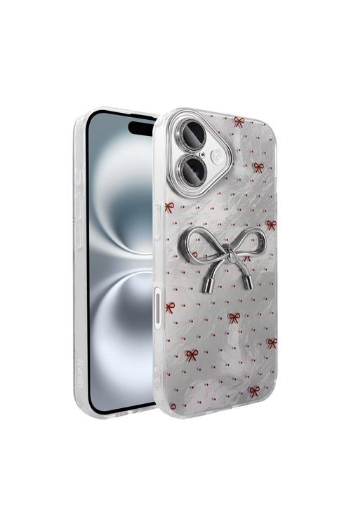 İphone 16 Kılıf Kamera Korumalı Figürlü Zore Ponti Silikon Kapak - Açık Mavi